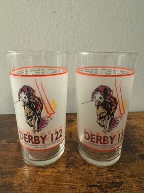 Vintage 1996 122nd Kentucky Derby Glasses - Set of 2